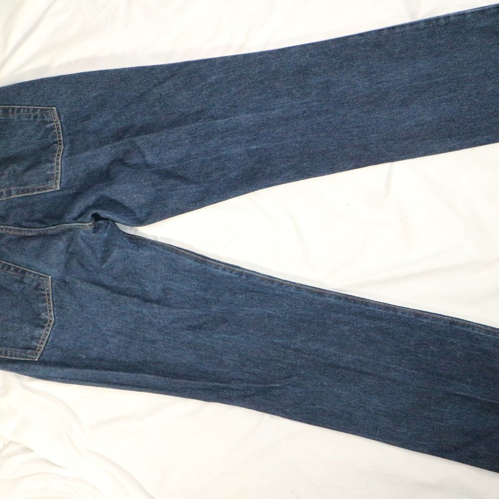 GUESS JEANS Bootleg Cut Dark Wash Blue Denim Jeans Sz 32 Men - Picture 8 of 13